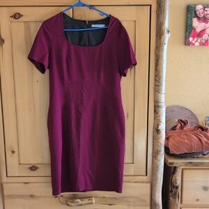 Marc Jacobs Plum Scoop-Neck Sheath Dress